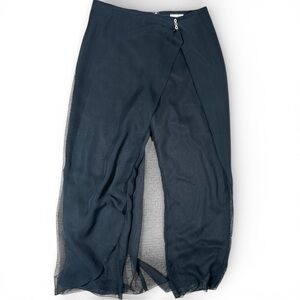 After Dark Black Sheer Overlay Trousers